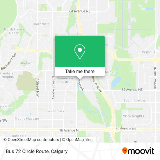 Bus 72 Circle Route map