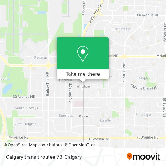 Calgary transit routee 73 map