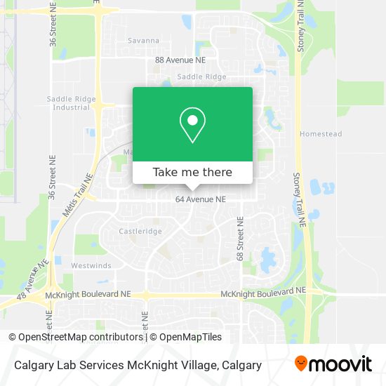 Calgary Lab Services McKnight Village map