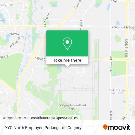 YYC North Employee Parking Lot map