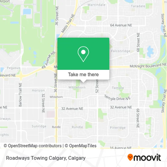 Roadways Towing Calgary map