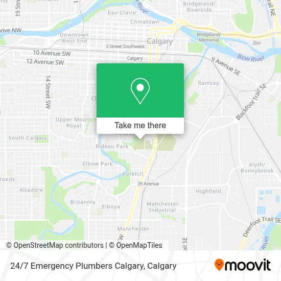 24 / 7 Emergency Plumbers Calgary map