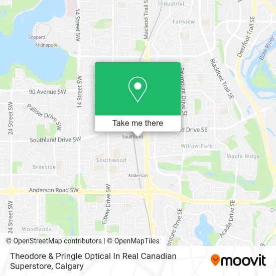 Theodore & Pringle Optical In Real Canadian Superstore map