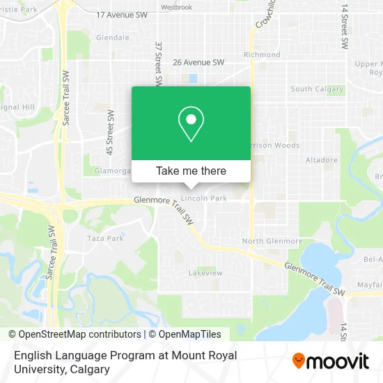 English Language Program at Mount Royal University map