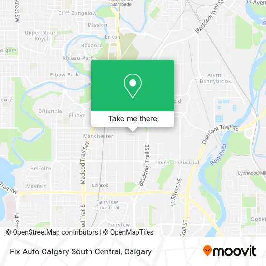 Fix Auto Calgary South Central map