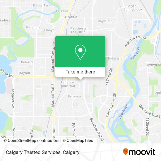 Calgary Trusted Services map
