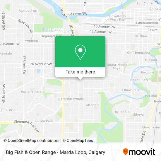 Big Fish & Open Range - Marda Loop map