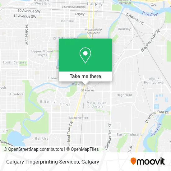 Calgary Fingerprinting Services map
