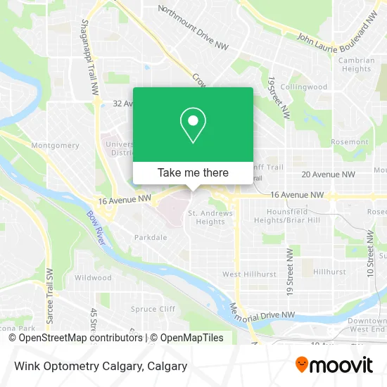 Wink Optometry Calgary map