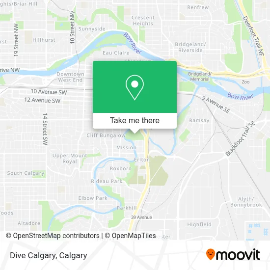 Dive Calgary map