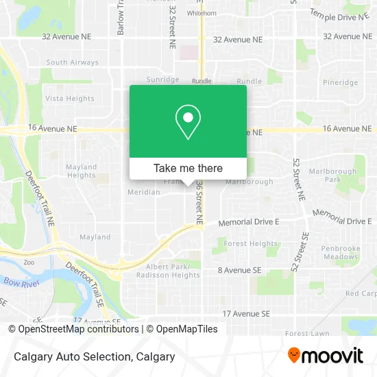 Calgary Auto Selection map