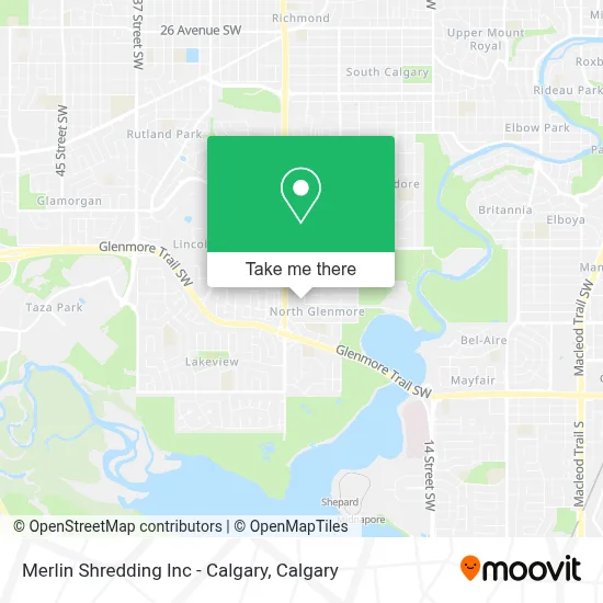 Merlin Shredding Inc - Calgary map