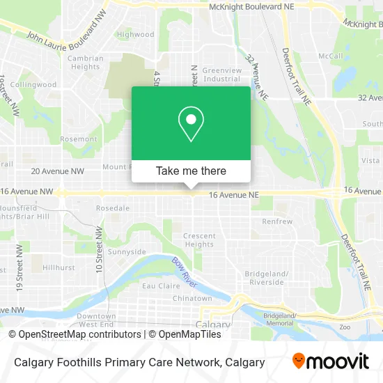 Calgary Foothills Primary Care Network map