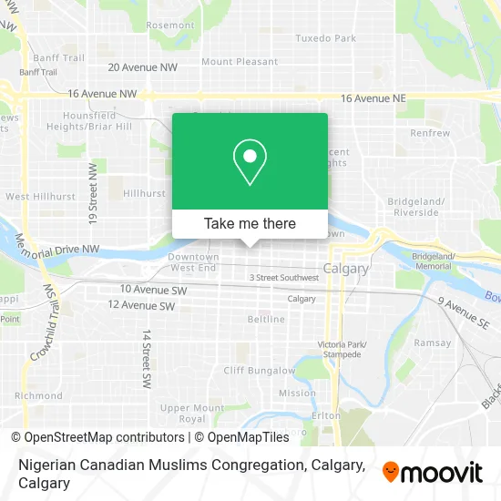 Nigerian Canadian Muslims Congregation, Calgary map