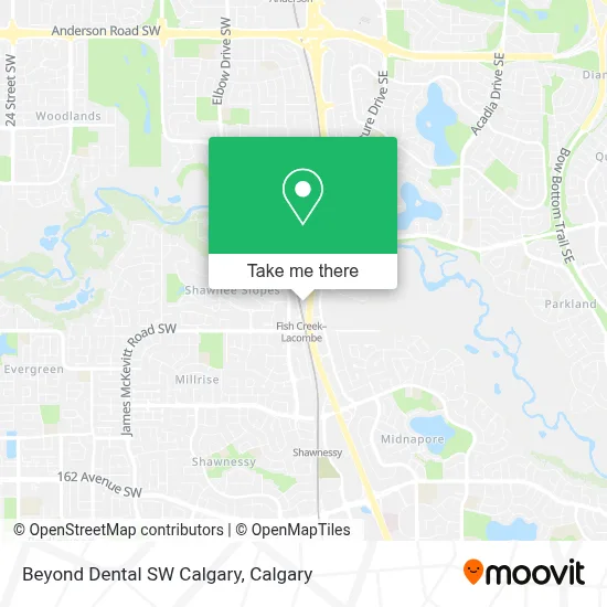 Beyond Dental SW Calgary map