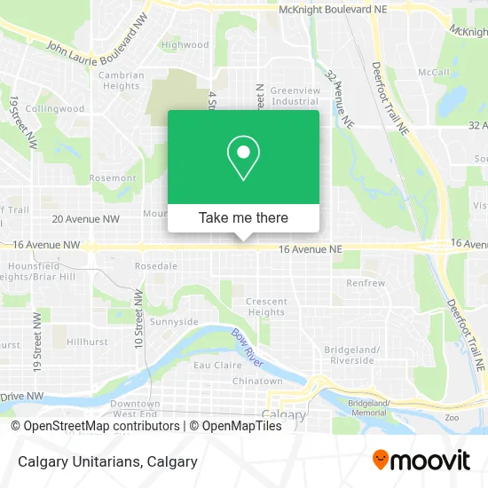 Calgary Unitarians map