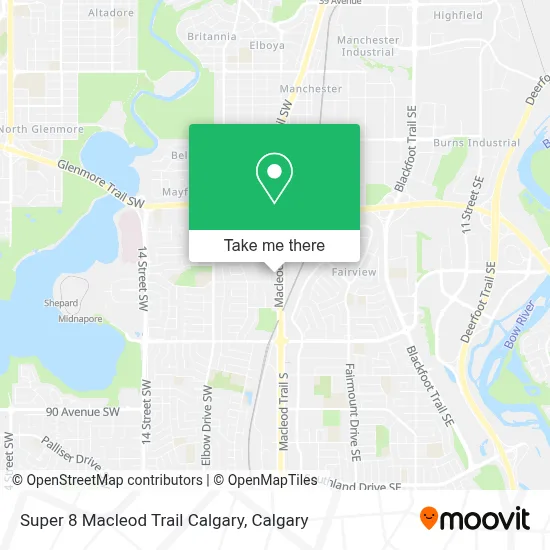 Super 8 Macleod Trail Calgary map