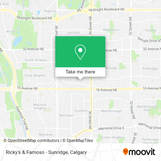 Ricky's & Famoso - Sunridge map