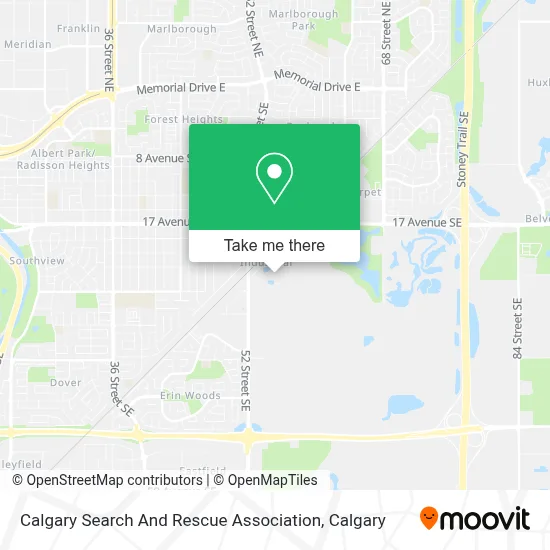 Calgary Search And Rescue Association map