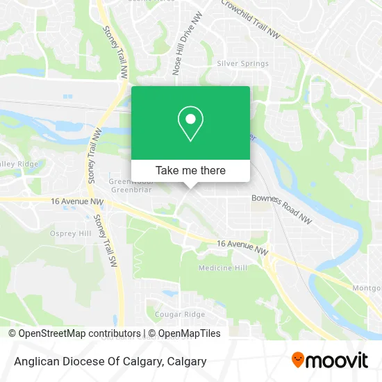 Anglican Diocese Of Calgary map