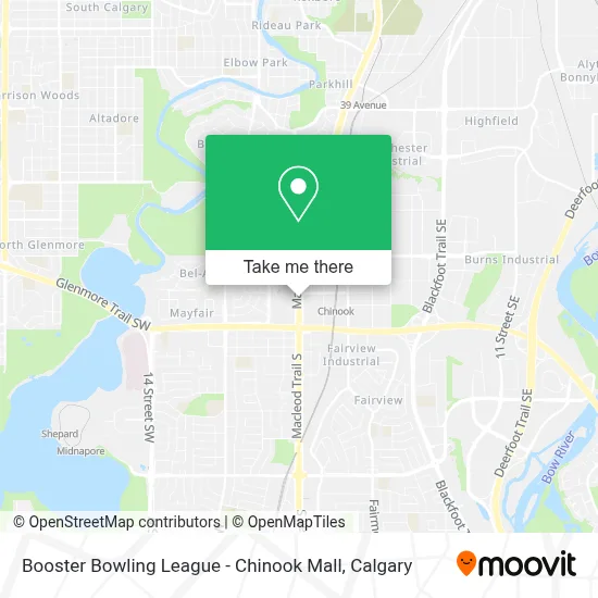Booster Bowling League - Chinook Mall map