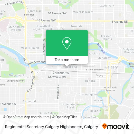Regimental Secretary Calgary Highlanders map
