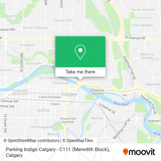 Parking Indigo Calgary - C111 (Meredith Block) map