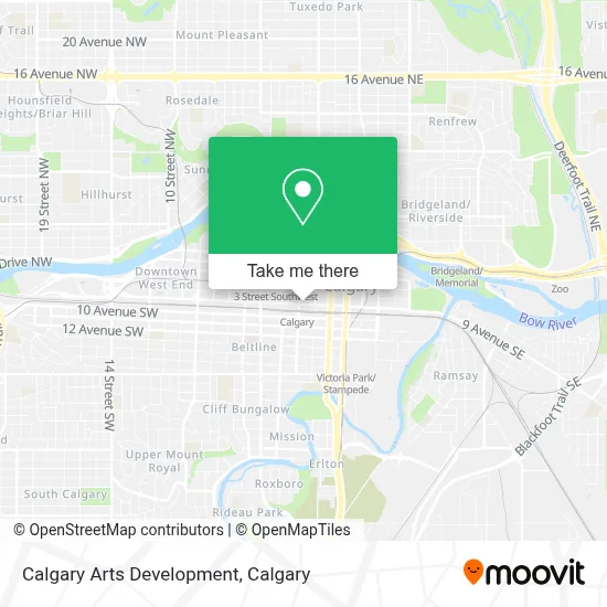 Calgary Arts Development map