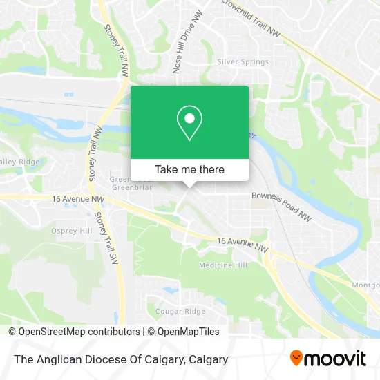 The Anglican Diocese Of Calgary map
