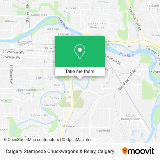 Calgary Stampede Chuckwagons & Relay map