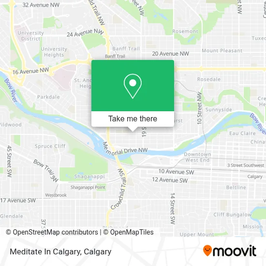 Meditate In Calgary map