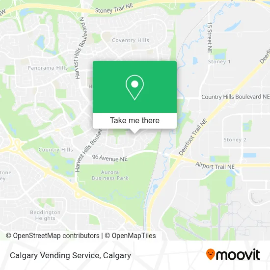 Calgary Vending Service map