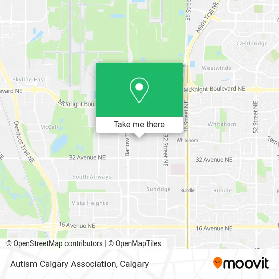 Autism Calgary Association map