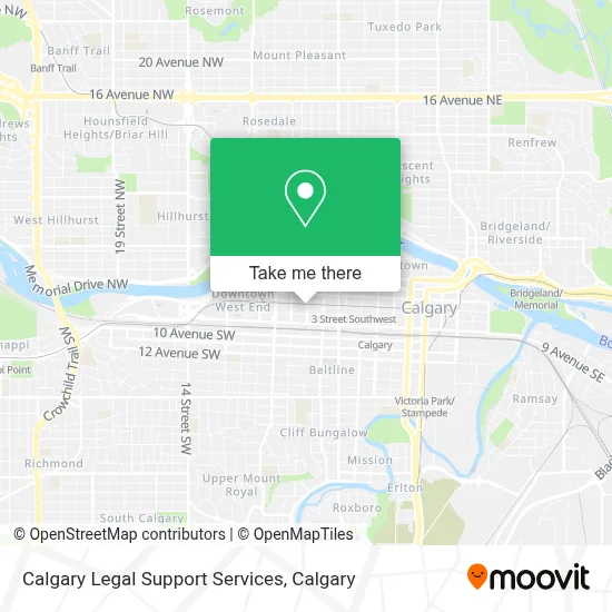 Calgary Legal Support Services map