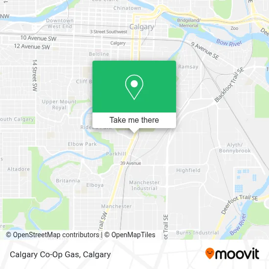 Calgary Co-Op Gas map