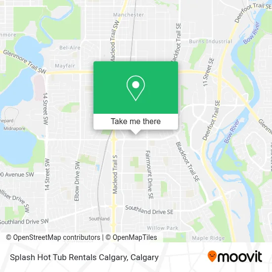 Splash Hot Tub Rentals Calgary map