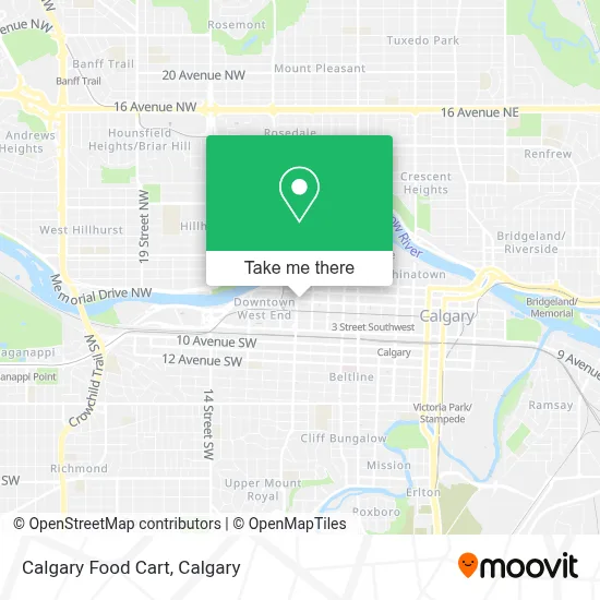 Calgary Food Cart map