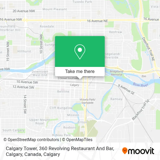 Calgary Tower, 360 Revolving Restaurant And Bar, Calgary, Canada map