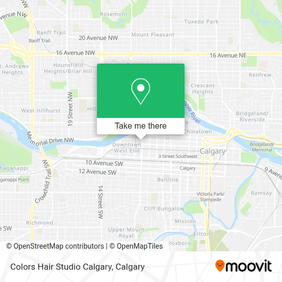 Colors Hair Studio Calgary map