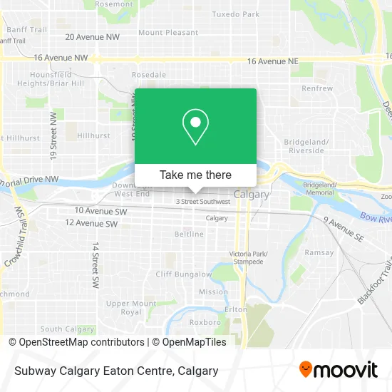 Subway Calgary Eaton Centre map