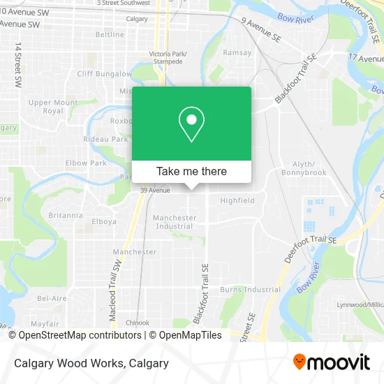 Calgary Wood Works map