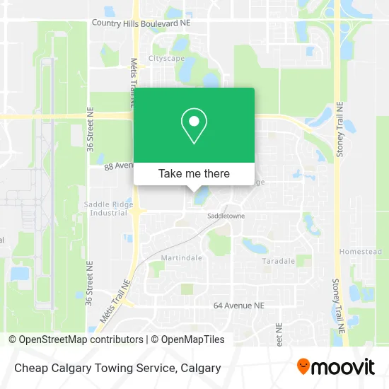 Cheap Calgary Towing Service map