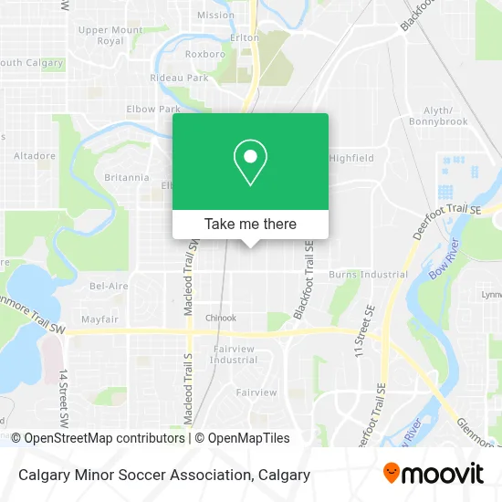 Calgary Minor Soccer Association map