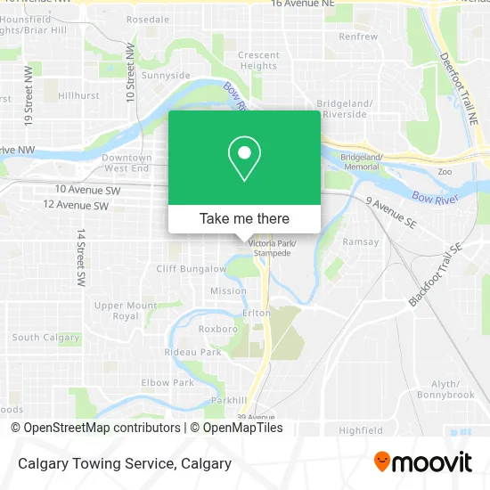 Calgary Towing Service map