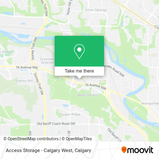 Access Storage - Calgary West map