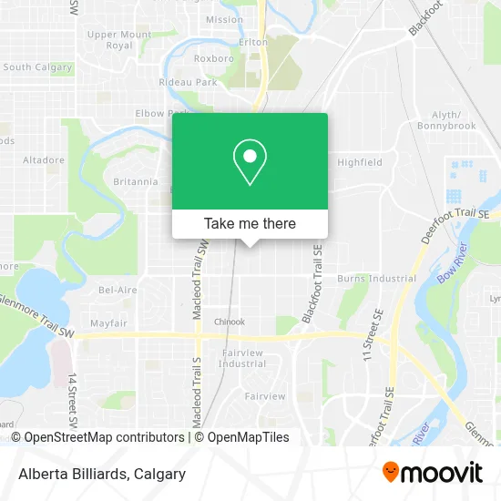 Alberta Billiards map