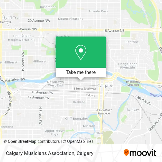 Calgary Musicians Association map