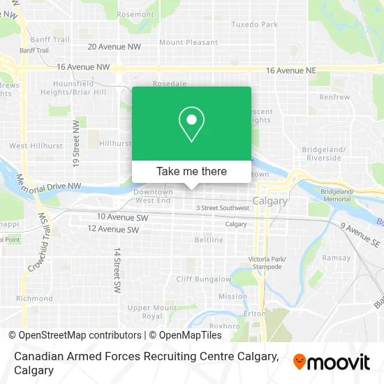 Canadian Armed Forces Recruiting Centre Calgary map