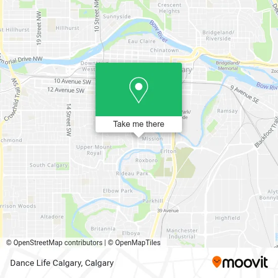 Dance Life Calgary map