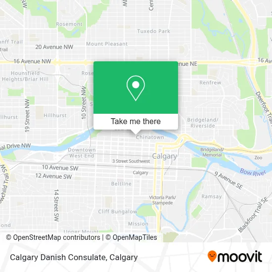 Calgary Danish Consulate map